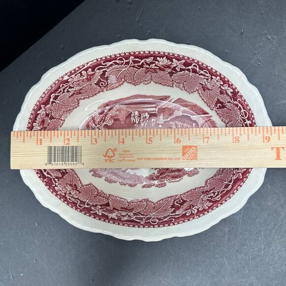 Mason’s Vista Red Mulberry Transferware Bowls Set of 3 Oval Ironstone England - Picture 13 of 16